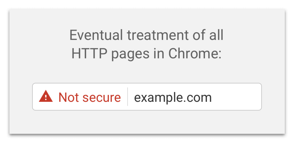 How non-secure pages will look in google chrome