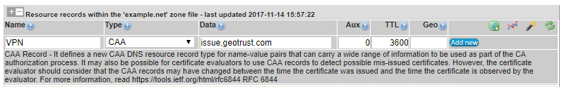 CAA Records for SSL Certificate